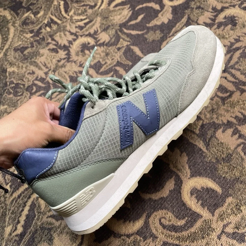 NEW BALANCE Classics 515SN3 Sage Green Navy Blue Running Shoes Mens Size 13